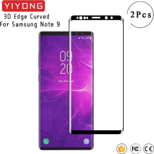 YIYONG 3D Edge Curved Glass For Samsung Galaxy Note 9 8 Tempered Glass Screen Protector For Samsung S9 Plus S 9 Note9 Glass