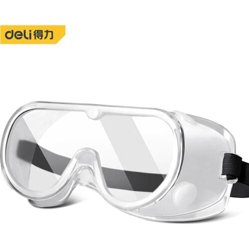 Deli 1pcs Factory Lab Work Safety Eye Protective Glasses Anti-impact Wind Dust Proof Goggles High Quality Anti-fog Anti-impact