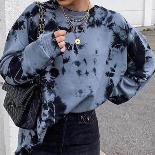Womens Tshirt Aethetic Tops Female Clothes Oversized Tie Dye New Year Streetwear Graphic Tee Vintage Long Sleeve Designer Shirt