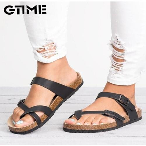 Ladies Platform Shoes 2020 Summer Fashion Rainbow Clip Toe Flip Flops Rome Style Cork Slippers Anti-skid Beach Women#SJPAE-293