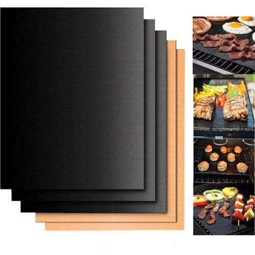 1-10pcs Heat Resistant BBQ Grill Mat Outdoor Baking Non-stick Pad Reusable Easily Cleaned Kitchen Cooking Tools Camping Supplies