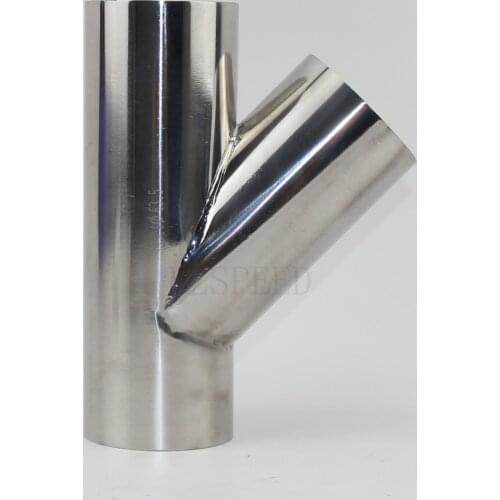 1pcs 304 stainless steel sanitary grade type three-way welded pipe universal exhaust pipe welded muffler connection pipe fitting