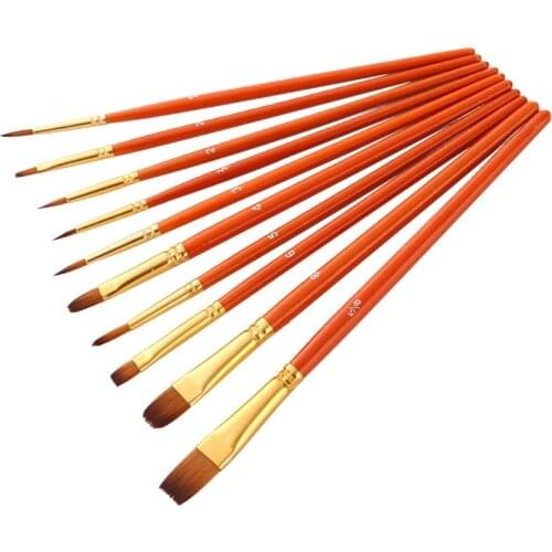 10 two-color nylon hair oil painting brush watercolor brush set digital painting student childrens painting art supplies waterc