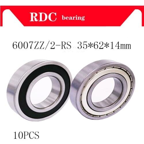 10PCS 6007ZZ 6007 2RS bearing Deep Groove ball bearing 35*62*14mm