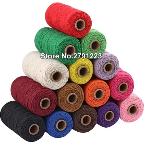 100m 100% Natural Cotton String Bakers Twine String Cord Rope Rustic Country Craft Cord Color Macrame Artisan 3mm
