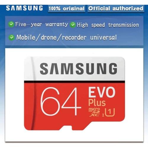 100% Original SAMSUNG Micro SD card 64 GB u1 Memory Card EVO Plus 64GB Class10 TF Card C10 80MB/S MICROSDXC UHS-1 Free Shipping