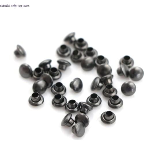 100pcs 4mm Metal Buckle Mini Mushroom Nail Trumpet Rivets Buckles Doll Clothes Bags Accessory
