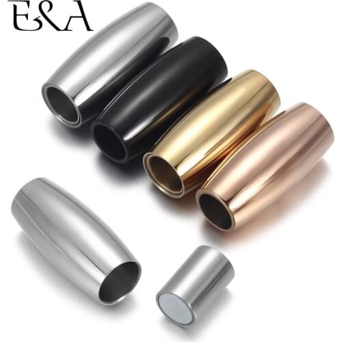 2pcs Stainless Steel Magnetic Clasps Hole 6mm for Leather Cord Magnet Lace Buckle for Bracelet Jewelry DIY Making Accessories