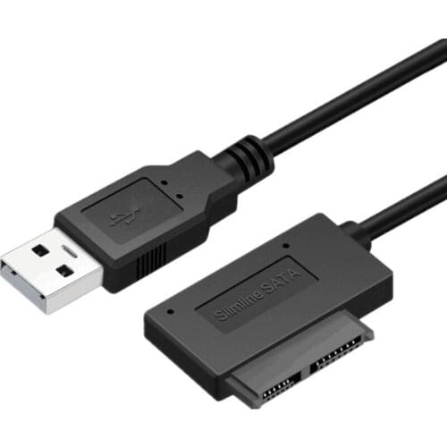 2021 USB Adapter PC 6P 7P CD DVD Rom SATA to USB 2.0 Converter Slimline Sata 13 Pin Adapter Drive Cable For PC Laptop Notebook