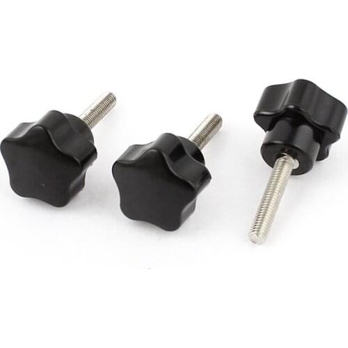 3Pcs M5 Male Thread Star Shaped Plastic Head Clamping Screw on Knob Grip CNIM Hot