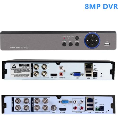 8Channel 4K AHD CCTV DVR 8MP Digital Video Recorder RS 485 Hybrid 4K NVR for 2MP 5MP 8MP AHD/TVI/CVI/CVBS/IP Cameras XMEye