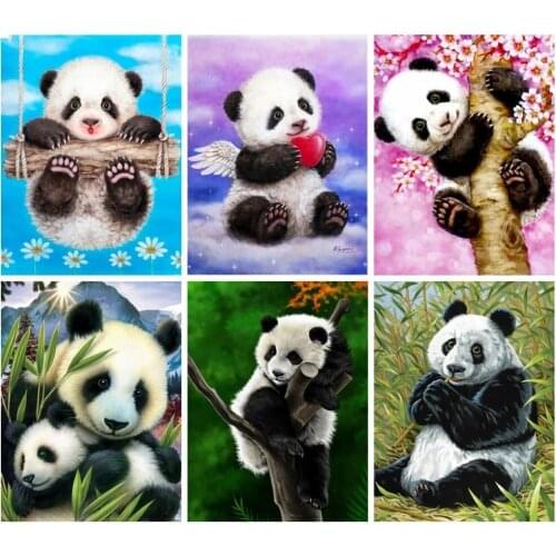 Diamond Painting Animal Diy Mosaic Full Square Diamond Embroidery Panda Rhinestones Picture Home Decor