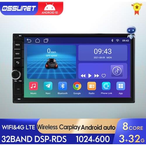 Android 10 Quad Core Double 2 Din Car Radio Universal Multimedia Player GPS Navigation Auto Radio Car Player