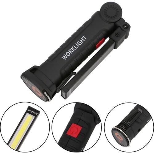 COB Work Light LED Rechargeable Flashlight Magnetic Torch Flexible Inspection Lamp Cordless Car Service Station Work Light