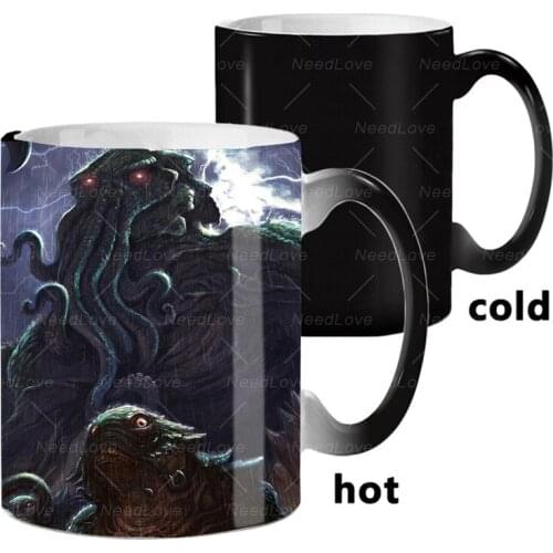 Cthulhu Mugs Color Changing Mug Heat Sensitive Ceramic Coffee Tea Cup Best Gifts for Friends