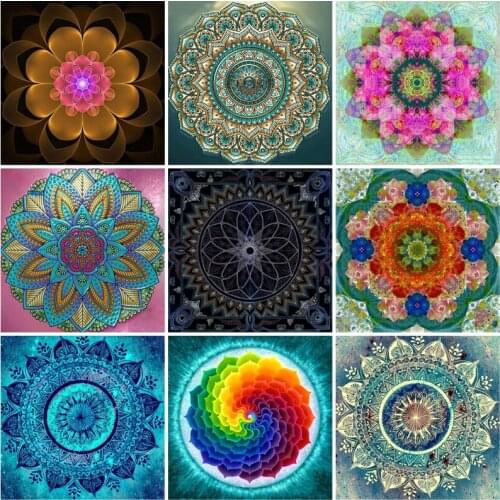 Full Drill Square Round DIY Diamond Painting Religious Mandala Diamond Embroidery Cross Stitch Picture Of Rhinestone Home Decor
