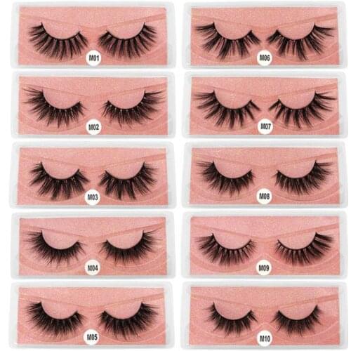 Faux 3D Mink Lashes Mix Wholesale Mink Lashes Makeup Lashes Extension For Beauty Natural Slender Eyelashes Mink Fluffy Lash Bulk