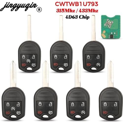 Jingyuqin 3 Buttons For Ford Edge Escape Explorer Sport-Trac F-Series Flex Fob Smart Remote Car Key 315Mhz ID63 Chip CWTWB1U793
