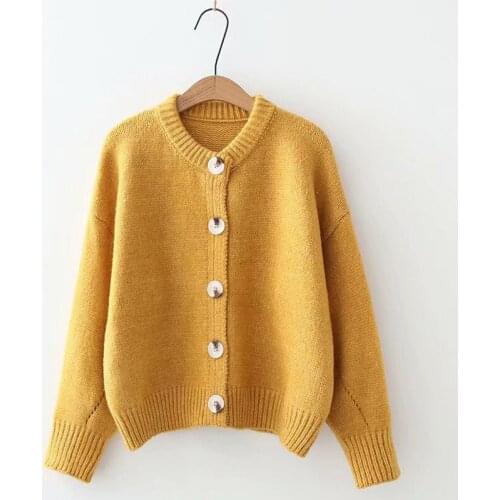 Urifens Korean Fashion Winter Clothing 2021 O Neck Long Sleeve Oversized Sweater Women Casual Loose Solid Warm Cardigan BW03U