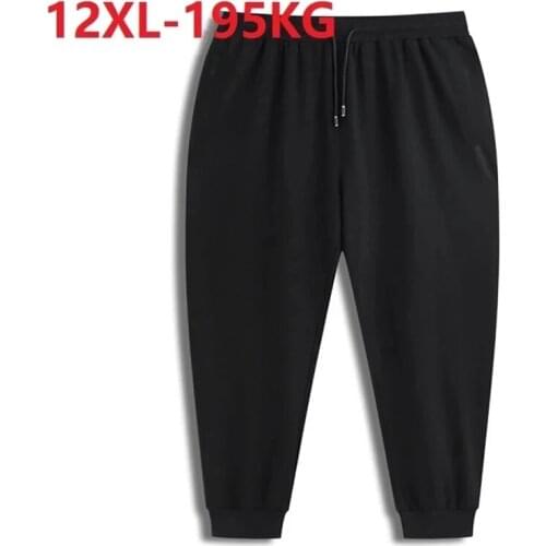 Summer spring men sweatpants plus size 10XL 8XL 11XL 12XL big size soprts pants Stretch Elasticity loose pants 180KG 70 74 78 80
