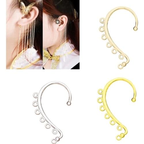 20Pcs DIY Ear Cuff Wrap Long Chain Tassel Drop Earrings Dangle Ear Crawler Earrings Non-Piercing Jewelry Making Accessories