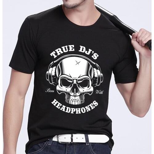 Vogue Men Tshirts Skulls Pattern Series Tops Summer Commute All-match High Quality Black Print Male Short Sleeve Tee Man Clothes