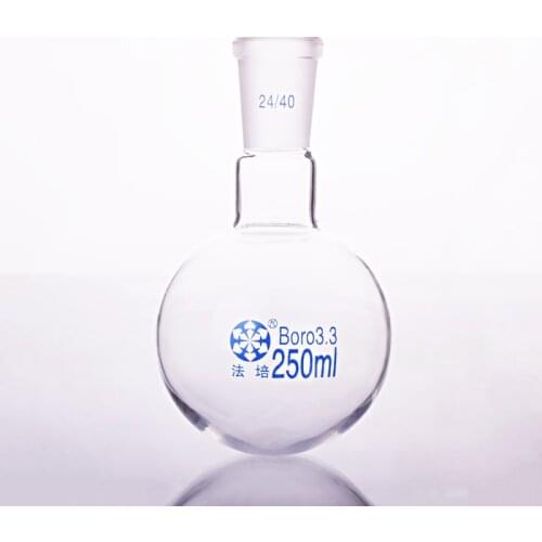 Single standard mouth round-bottomed flask,Capacity 250ml and joint 24/40,Single neck round flask
