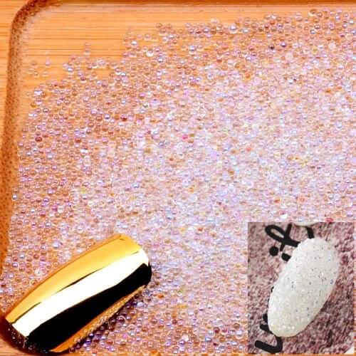 About 80000pcs Mini Elf Beads Gem Circle Rhinestone Crystal 3D Nail Art Charm Glass Caviar Tiny Beads DIY Sparkly Decoration 50g