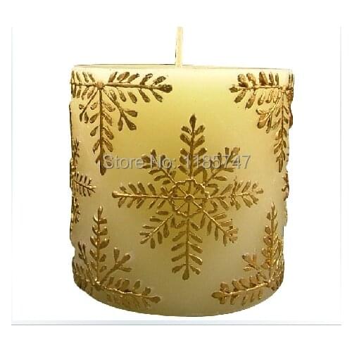Great-Mold Pillar Candle Silicone Mold Snowflake Carved Decorating Silicone Mould Mouldings for Art Candle Making