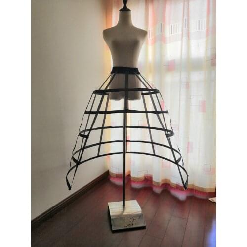 Lolita Dress Cosplay Costume Petticoat 5 Hoop Crinoline Split Birdcage Underskirt Bustle Pannier Wedding Ball Gown Accessories