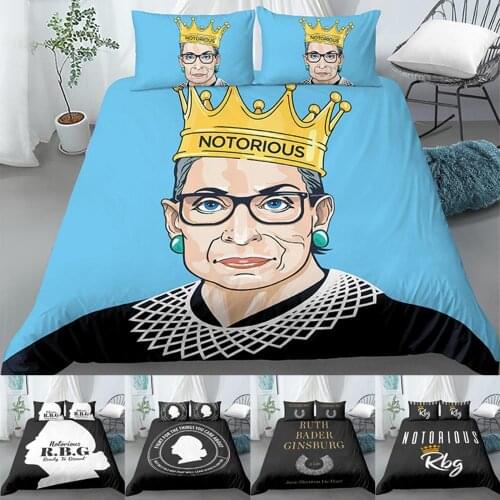 Popular Notorious Rbg Bedding Set for Kids/Child/Boy/Girl /Adult Duvet Cover Set Twin Full Bed Linen Cover Set Quilt Cover Gifts