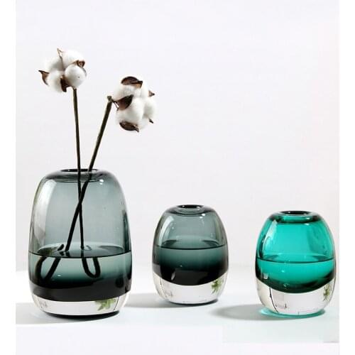 Simple glass vase home decoration creative glass vase hydroponic flower arrangement living room decoration mini vase decoration