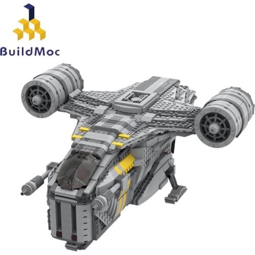 Buildmoc Sterne Filme Space Battle Razor Spaceship Fighter Star Military Battleship Warship Kid Toy Building Block Model Gift