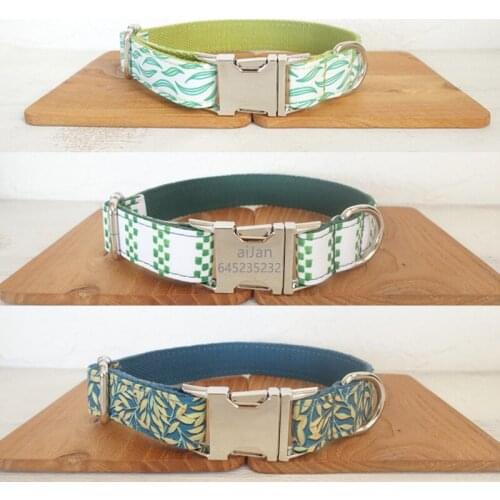 Dog Collar Personalized ID Tag Nameplate Custom Nylon Pet Dog Collar Engraved Puppy Collars for Small Medium Large Dogs Collar