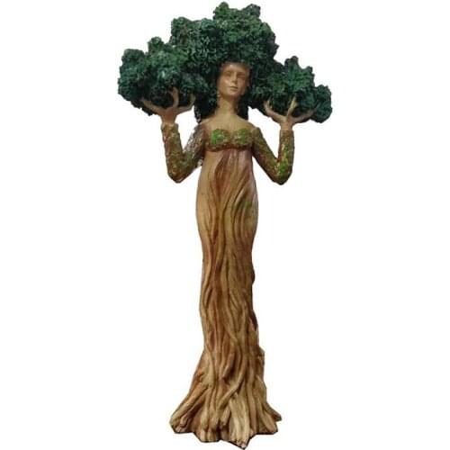 Forest Goddess Statue Mother Nature Tree Figurine Resin Dragon Statues Tree Elf Ornament For Garden Yard Decoration God Desktop