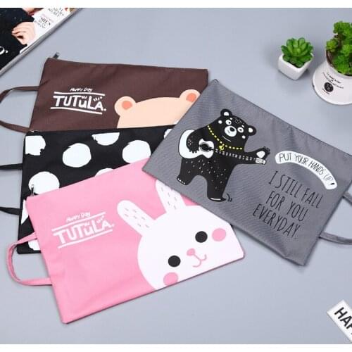 Cute A4 Bag Fabric File Folder For Documents Stationery 33*24cm Document Bag School Suppliers A4 File office Wholesale price