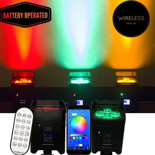 4X18W RGBAW UV Battery Powered LED Disco Light DJ LED Laser Stage Projector Lamp USB Rechargeable Wedding Birthday Party DJ Lamp