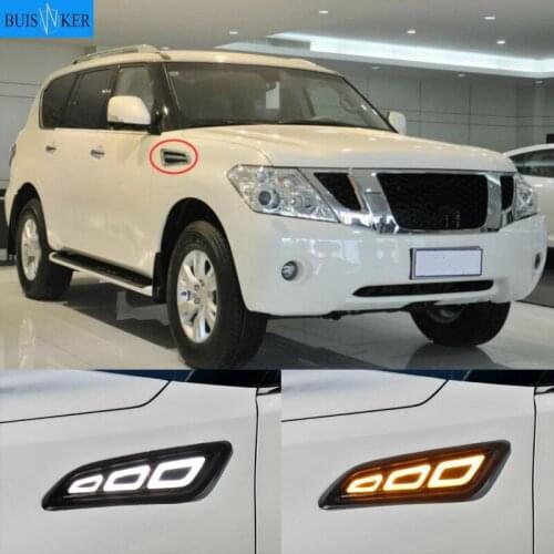 LED Daytime Running Light 12V DRL Turning Signal Lamp Car Fender Light For Nissan Patrol 2014 2015 2016 2017 2018 2019