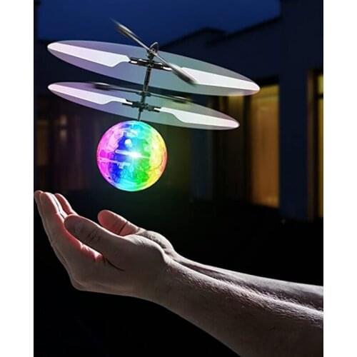 Luminous Floating Induction Aircraft Flying Toys Ball Infrared Induction Remote Control Flying Toy Built-in LED Light