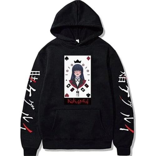Harajuku Kakegurui Hoodies Unisex Streetwear Casual Sweatshirts