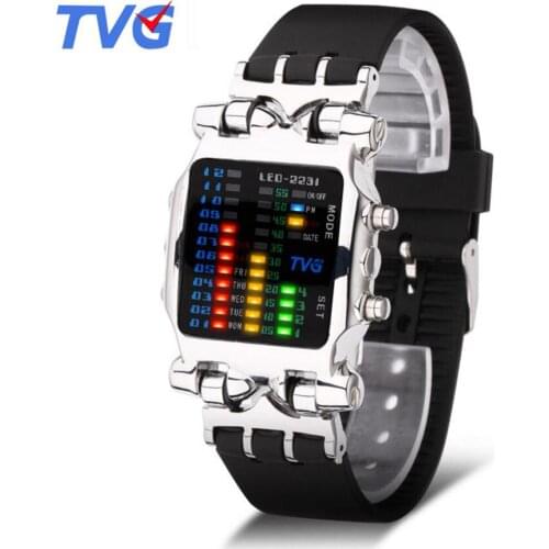 TVG Brand Watches Men LED Digital Watches Men Military Sports Watches Fashion Rubber Strap Electronic Watches Relogio Masculino
