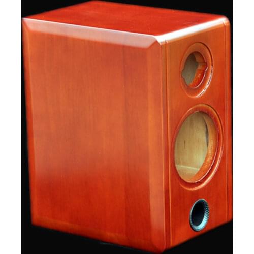High-power solid wood speaker empty box Hifi fever audio 4 inch 2-way maze inverted tube classic retro