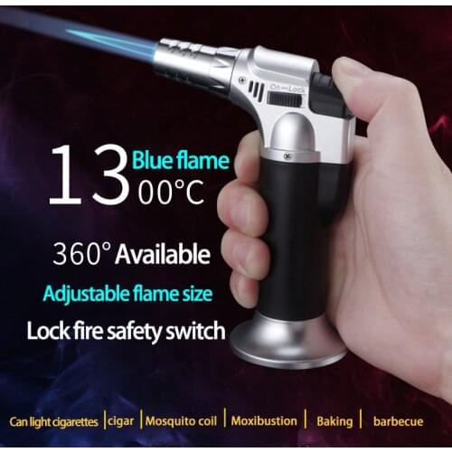 1pc Butane Lighter Torch Refillable Adjustable Flame Lighter Chef Cooking Torch Outdoor BBQ Ignition Picnic Tool Dropshipping