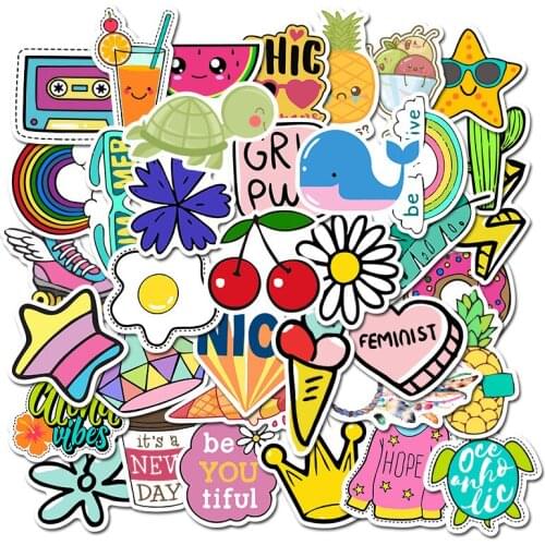 50PCS Cartoon Cute DIY Anime Funny Stickers For Case Skateboard Car Decal Christmas Kids Toys Waterproof Graffiti Sticker F4