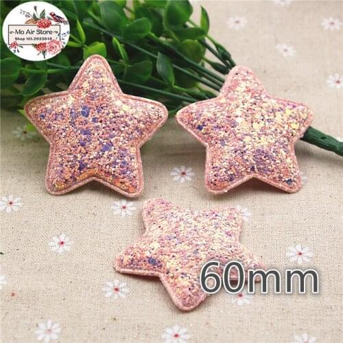 12pcs bling slap-up star Non-woven patches glitter Felt Appliques for clothes Sewing Supplies DIY craft hair bow center
