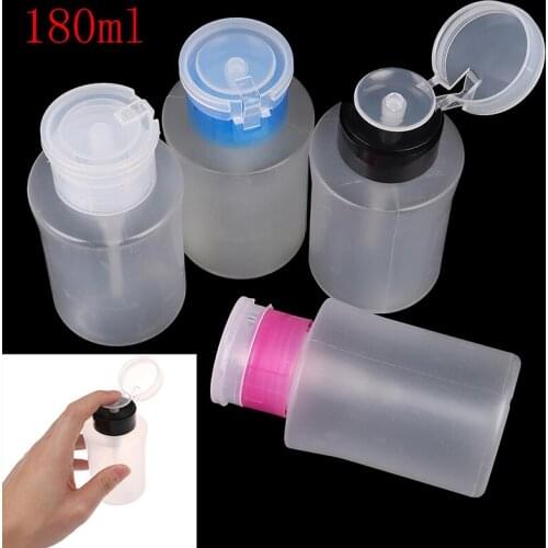 180ML Empty Bottle Pump Dispenser Portable Makeup Nail Art Manicure Tool Plastic Polish Remover Cleaner