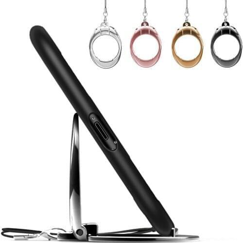 2 In 1 Foldable Ring Lanyards Finger Buckle Holder Cell Phone Grip Strap Metal Ring Desk Stand For Cell Phone