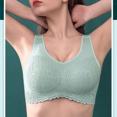 3pcs Latex Bra Seamless Bras For Women Underwear Push Up Bralette With Pad Vest Top Bra Gathers Shock-Proof Pad Plus Size Vest