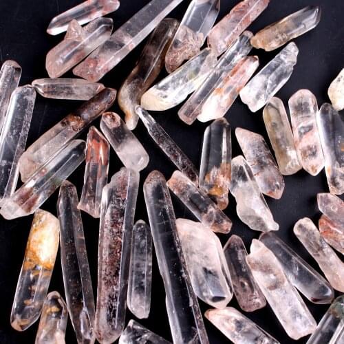30g Natural Ghost Stick Crystal Phantom Quartz Wand Point Pendant Diy Specimen Healing Charm Minerals Collection
