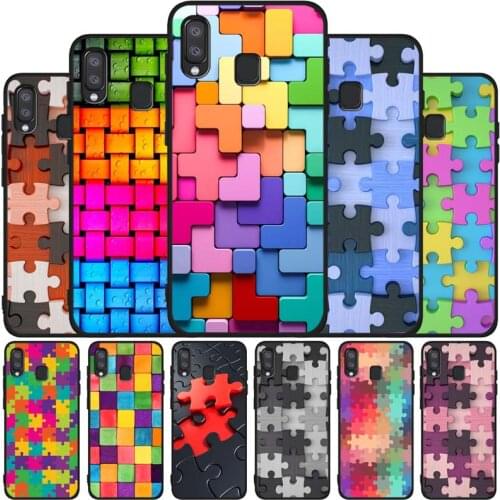 Puzzle black soft phone Case For Samsung A10 20 30 40 50 30S 50S 60 70 M10 M30S M40 A31 51 71 A20E A10E A21S
